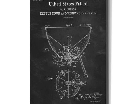 Timpani Blueprint Patent Chalkboard,  Canvas Wall Art Discount