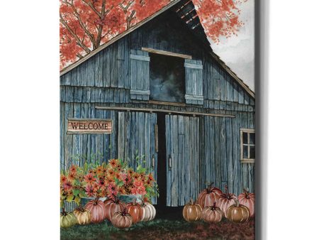 Welcome Fall Barn  by Cindy Jacobs, Canvas Wall Art For Sale