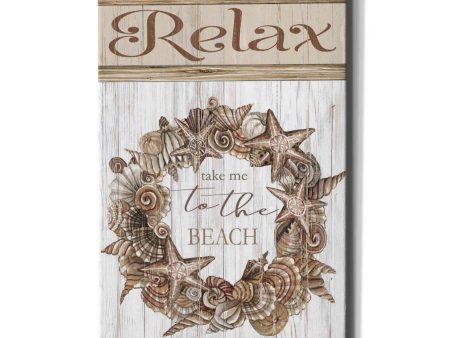 Relax Shell Wreath  by Cindy Jacobs, Canvas Wall Art Fashion