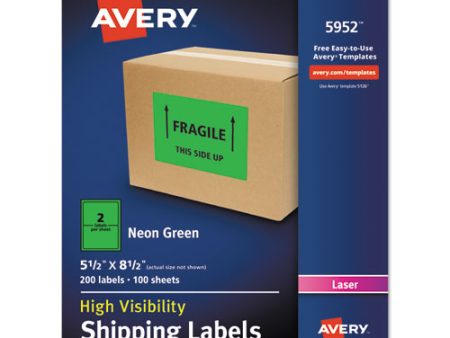 High-visibility Permanent Laser Id Labels, 5.5 X 8.5, Neon Green, 200 box For Discount