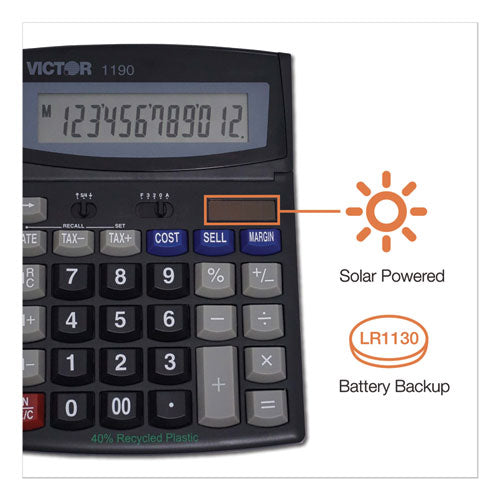 1190 Executive Desktop Calculator, 12-digit Lcd Online Sale