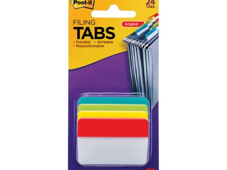 2  Plain Solid Color Angled Tabs, 1 5-cut, Assorted Colors, 2  Wide, 24 pack For Cheap