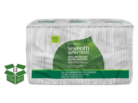 100% Recycled Napkins, 1-ply, 11 1 2 X 12 1 2, White, 250 pack, 12 Packs carton For Discount