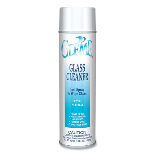 Gleme Glass Cleaner, Fresh Scent, 19 Oz Aerosol Spray, Dozen Online now