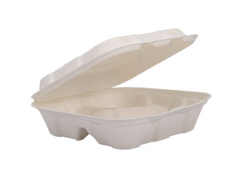 Compostable Molded Fiber Hinged Trays, Proplanet Seal, 3 Compartments, 8.03 X 8.4 X 1.93, Ivory, 200 carton Fashion