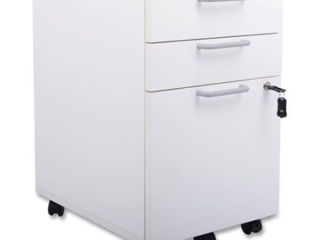 Essentials Mobile Pedestal File, Left Or Right, 3-drawers: Box box file, Legal letter, White, 15.6  X 21.3  X 24.3  For Cheap