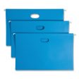 Hanging Pockets With Full-height Gusset, 1 Section, 3  Capacity, Legal Size, 1 5-cut Tabs, Sky Blue, 25 box Hot on Sale