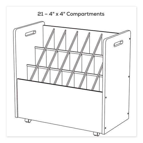 Mobile Roll File, 21 Compartments, 30.25w X 15.75d X 29.25h, Tan on Sale