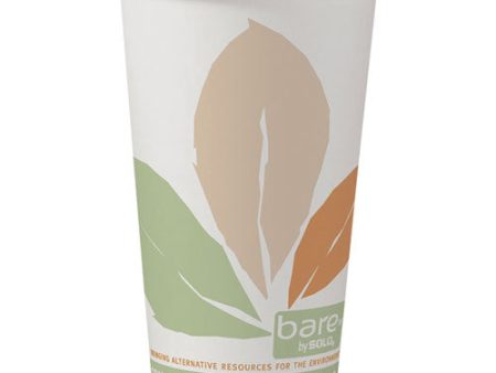 Bare Eco-forward Pla Paper Hot Cups, 16 Oz, White green orange, 1,000 carton Cheap