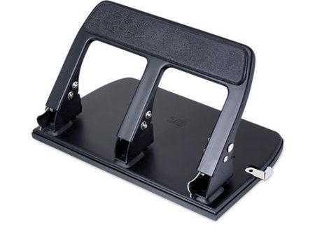 40-sheet Three-hole Punch With Padded Handle, 9 32  Holes, Black For Cheap