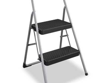 2-step Folding Steel Step Stool, 200 Lb Capacity, 28.13  Working Height, Cool Gray Online Sale