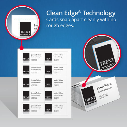 Clean Edge Business Cards, Laser, 2 X 3.5, Ivory, 200 Cards, 10 Cards sheet, 20 Sheets pack Sale