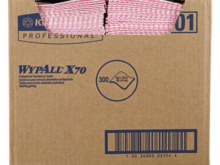 X70 Wipers, 1-ply, 12.5 X 23.2, Red, 300 carton Online Sale