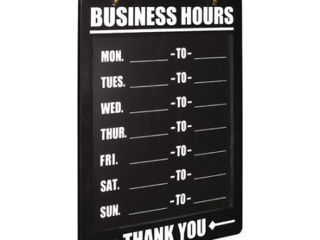 Business Hours Indoor outdoor Hanging Chalkboard, 10 X 0.38 X 20.75, Black white Online now