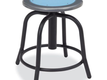 6800 Series Height Adjustable Metal Seat Stool, Supports Up To 300 Lb, 18  To 24  Seat Height, Blueberry Seat black Base Supply