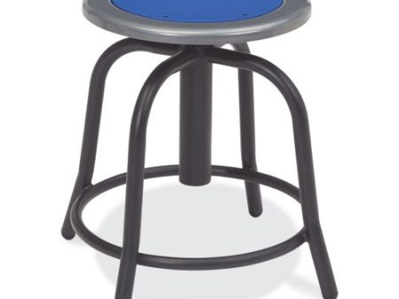 6800 Series Height Adjustable Metal Seat Stool, Supports Up To 300 Lb, 18  To 24  Seat Height, Persian Blue Seat black Base Supply