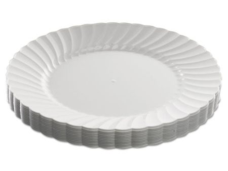 Classicware Plastic Dinnerware, Plates, 9  Dia, White, 12 bag, 15 Bags carton Discount