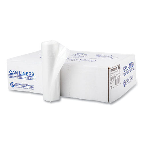 High-density Commercial Can Liners, 30 Gal, 10 Mic, 30  X 37 , Clear, Interleaved Roll, 25 Bags roll, 20 Rolls carton Sale