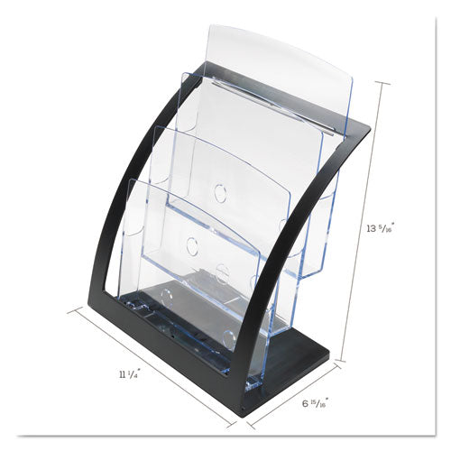 3-tier Literature Holder, Leaflet Size, 11.25w X 6.94d X 13.31h, Black For Sale