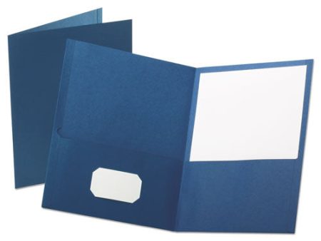 Leatherette Two Pocket Portfolio, 8.5 X 11, Blue blue, 10 pack on Sale