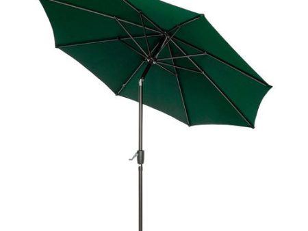 Outdoor Umbrella With Tilt Mechanism, 102  Span, 94  Long, Green Canopy, Black Handle Sale