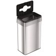 Open Top Trash Can With Color-coded Lid, 21 Gal, Plastic stainless Steel, Silver black Sale