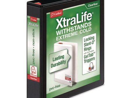 Xtralife Clearvue Non-stick Slant-d Ring Binder, 3 Rings, 1.5  Capacity, 11 X 8.5, Black Supply