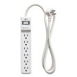 Surge Protector, 6 Ac Outlets, 4 Ft Cord, 600 J, White Online Hot Sale