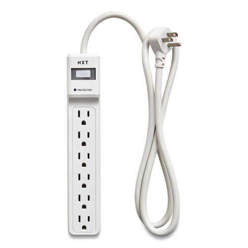 Surge Protector, 6 Ac Outlets, 4 Ft Cord, 600 J, White Online Hot Sale