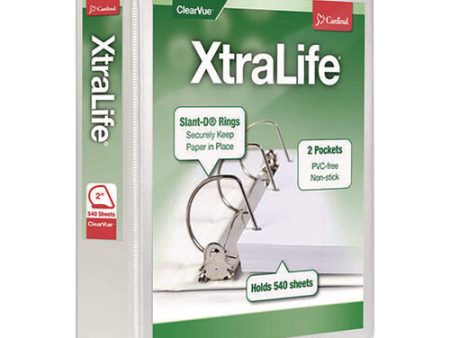 Xtralife Clearvue Non-stick Slant-d Ring Binder, 3 Rings, 2  Capacity, 11 X 8.5, White Sale