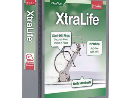 Xtralife Clearvue Non-stick Slant-d Ring Binder, 3 Rings, 2  Capacity, 11 X 8.5, Black Online now