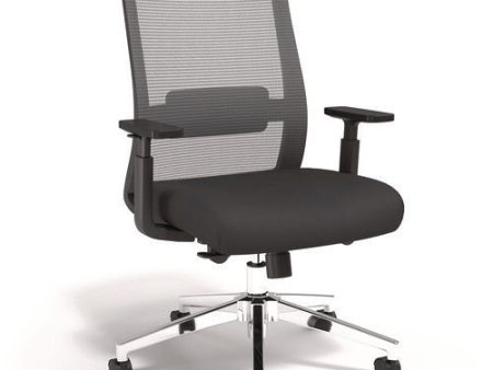 Ashdale Ergonomic Fabric Swivel Task Chair, Supports Up To 275 Lb, 18.15 To 21.89 Seat Height, Black Seat back, Silver Base Supply