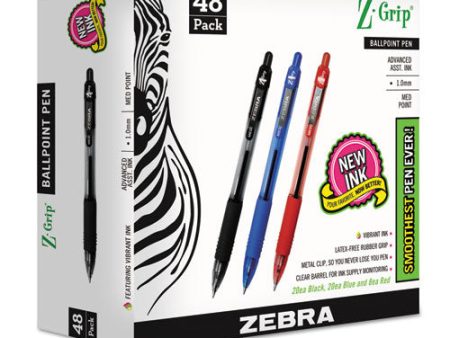 Z-grip Ballpoint Pen, Retractable, Medium 1 Mm, Assorted Ink And Barrel Colors, 48 pack Online now