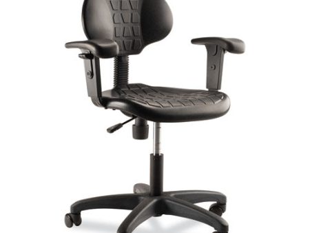 6700 Series Polyurethane Adjustable Height Task Chair With Arms, Supports 300 Lb, 16  To 21  Seat Height, Black Seat base For Cheap