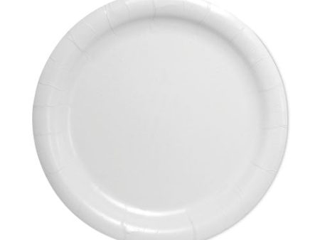 Bare Eco-forward Clay-coated Paper Dinnerware, Proplanet Seal, Plate, 9  Dia, White, 500 carton Sale