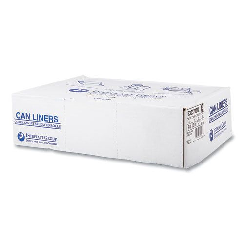 High-density Commercial Can Liners, 30 Gal, 10 Mic, 30  X 37 , Clear, Interleaved Roll, 25 Bags roll, 20 Rolls carton Sale