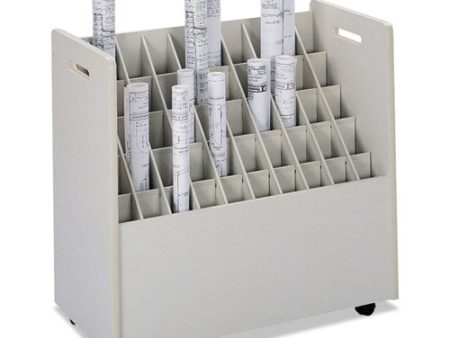 Laminate Mobile Roll Files, 50 Compartments, 30.25w X 15.75d X 29.25h, Putty Discount