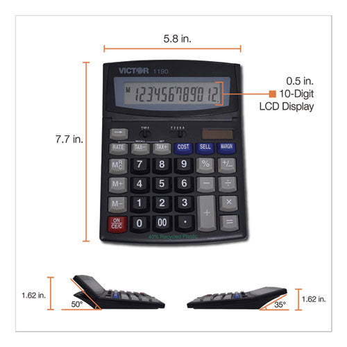 1190 Executive Desktop Calculator, 12-digit Lcd Online Sale