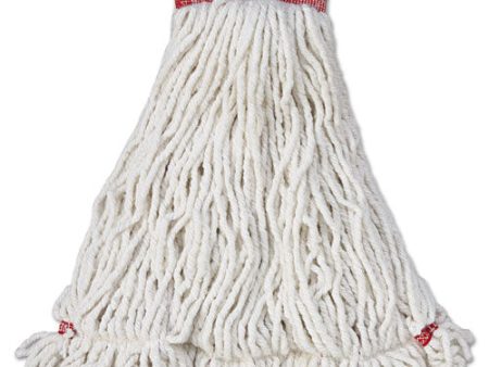 Web Foot Wet Mop Head, Shrinkless, Cotton synthetic, White, Large, 6 carton For Cheap