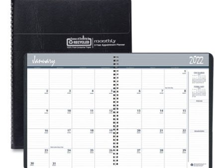 24-month Recycled Ruled Monthly Planner, 11 X 8.5, Black Cover, 24-month: Jan 2025 To Dec 2026 Online Sale