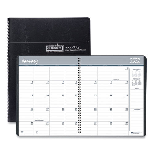 24-month Recycled Ruled Monthly Planner, 11 X 8.5, Black Cover, 24-month: Jan 2025 To Dec 2026 Online Sale