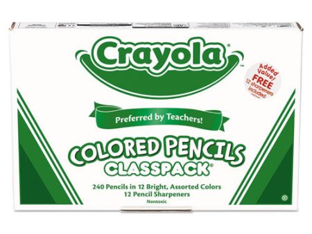 Color Pencil Classpack Set With (240) Pencils And (12) Pencil Sharpeners, 3.3 Mm, 2b, Assorted Lead And Barrel Colors, 240 bx Online