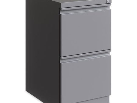 Full-width Pull 20 Deep Mobile Pedestal File, 2-drawer: File file, Letter, Arctic Silver, 15 X 19.88 X 27.75 For Cheap