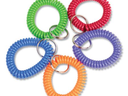 Wrist Key Coil Key Organizers, Blue green orange purple red, 10 pack on Sale