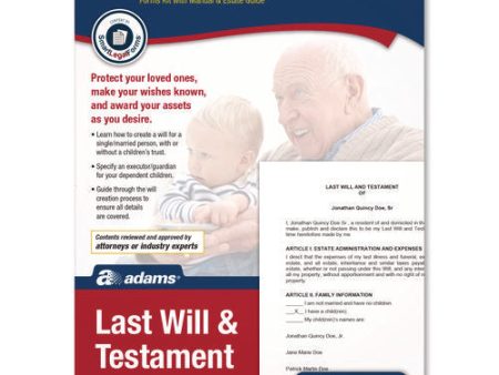 Last Will And Testament Digital Forms Kit With Manual And Estate Guide, Inkjet laser, 8.5 X 11, Unlimited Number Of Forms Online