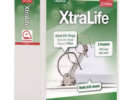 Xtralife Clearvue Non-stick Slant-d Ring Binder, 3 Rings, 4  Capacity, 11 X 8.5, White Hot on Sale