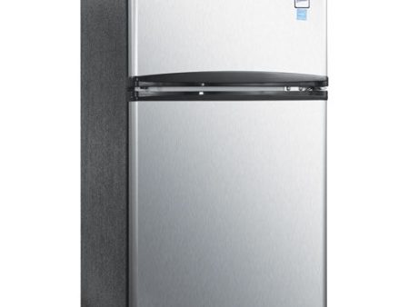 Counter-height 3.1 Cu. Ft Two-door Refrigerator freezer, Black stainless Steel Supply