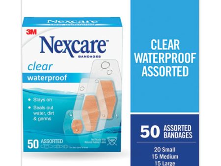 Waterproof, Clear Bandages, Assorted Sizes, 50 box on Sale