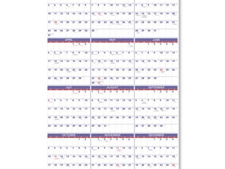 Yearly Wall Calendar, 24 X 36, White Sheets, 12-month (jan To Dec): 2025 Hot on Sale