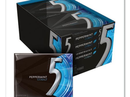 5 Gum, Peppermint Cobalt, 15 Sticks pack, 10 Packs box on Sale